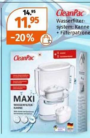 CleanPac Wasserfilter-System: Kanne + Filterpatrone