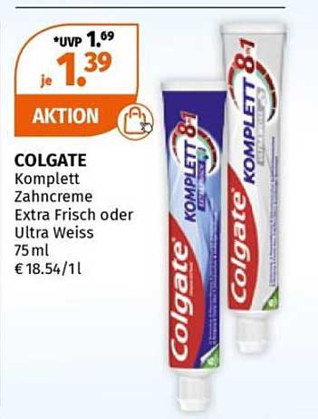 COLGATE Komplett Zahncreme Extra Frisch oder Ultra Weiss 75 ml