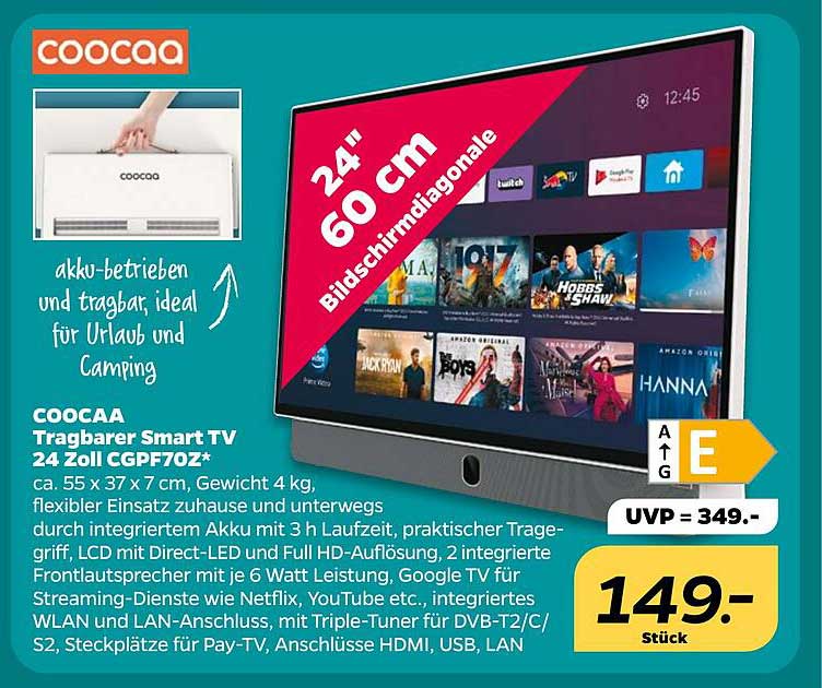 COOCAA Tragbarer Smart TV 24 Zoll CGPF7OZ*