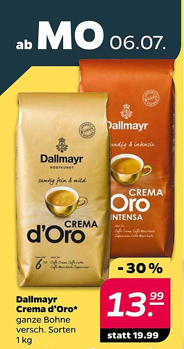 Dallmayr Crema d'Oro* ganze Bohne versch. Sorten 1 kg