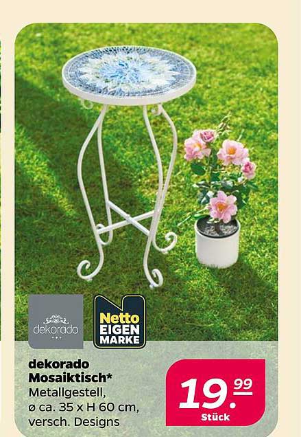 dekorado Mosaiktisch* Metallgestell, Ø ca. 35 x H 60 cm, versch. Designs
