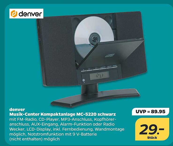 denver Musik-Center Kompaktanlage MC-5220 schwarz