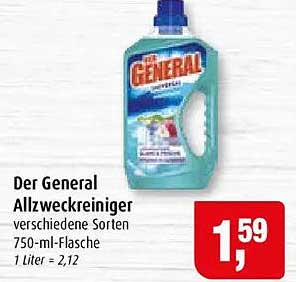 Der General Allzweckreiniger verschiedene Sorten 750-ml-Flasche 1 Liter = 2,12