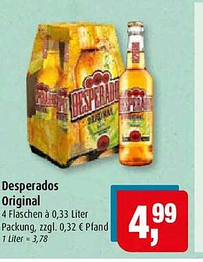 Desperados Original 4 Flaschen à 0,33 Liter