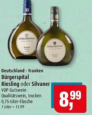 Deutschland - Franken Bürgerspital Riesling oder Silvaner