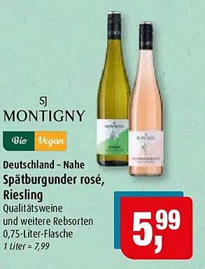 Deutschland - Nahe Spätburgunder rosé, Riesling Qualitätsweine und weitere Rebsorten 0,75-Liter-Flasche