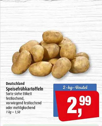 Deutschland Speisefrühkartoffeln