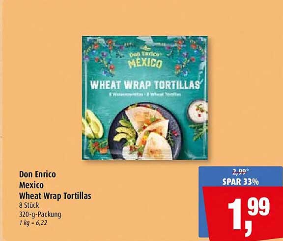 Don Enrico Mexico Wheat Wrap Tortillas