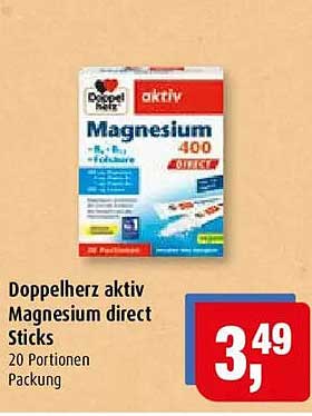 Doppelherz aktiv Magnesium direct Sticks 20 Portionen Packung