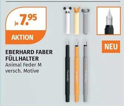 EBERHARD FABER FÜLLHALTER Animal Feder M versch. Motive