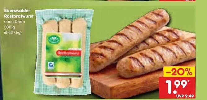 Eberswalder Rostbratwurst ohne Darm 300 g
