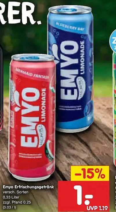 Emyo Erfrischungsgetränk versch. Sorten 0,33 Liter zzgl. Pfand 0,25