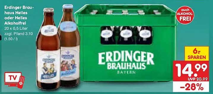 Erdinger Brauhaus Helles oder Helles Alkoholfrei