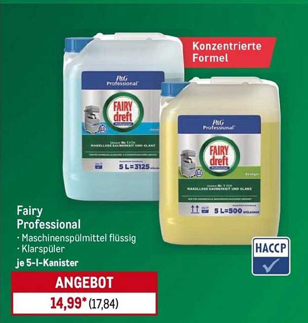 Fairy Professional - Maschinenspülmittel flüssig Klarspüler je 5-l-Kanister