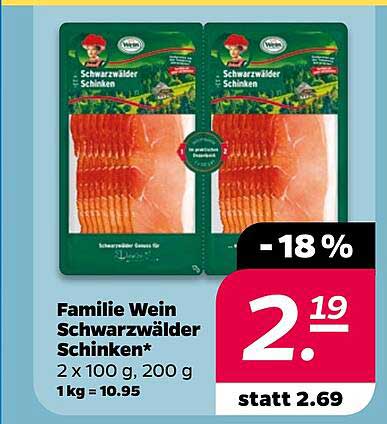 Familie Wein Schwarzwälder Schinken* 2 x 100 g, 200 g