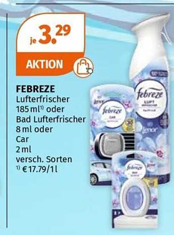 FEBREZE Lufterfrischer 185 ml oder Bad Lufterfrischer 8 ml oder Car 2 ml versch. Sorten