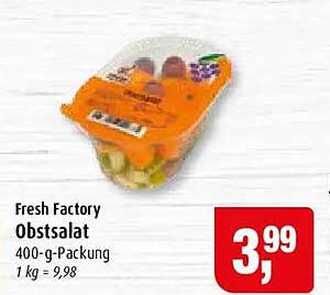 Fresh Factory Obstsalat 400-g-Packung 1 kg = 9,98