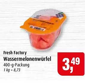 Fresh Factory Wassermelonenwürfel 400-g-Packung