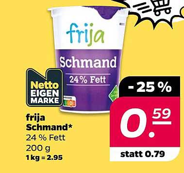 frija Schmand* 24% Fett 200 g 1kg = 2.95