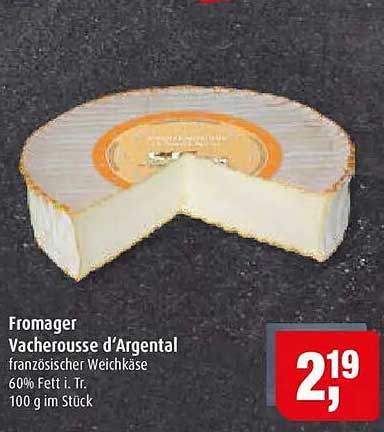 Fromager Vacherousse d’Argental französischer Weichkäse 60% Fett i. Tr. 100 g im Stück