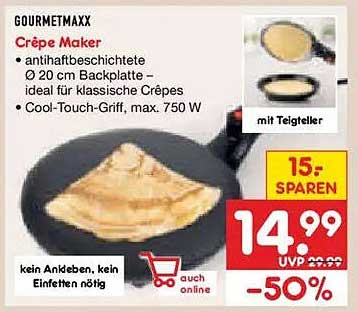 GOURMETmaxx Crêpe Maker