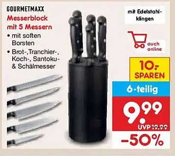 GOURMETMAXX Messerblock mit 5 Messern