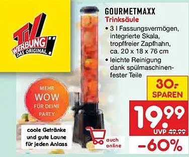 GOURMETMAXX Trinksäule