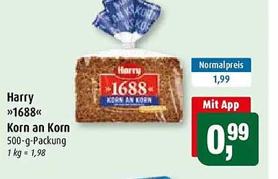 Harry »1688« Korn an Korn 500-g-Packung 1 kg = 1,98