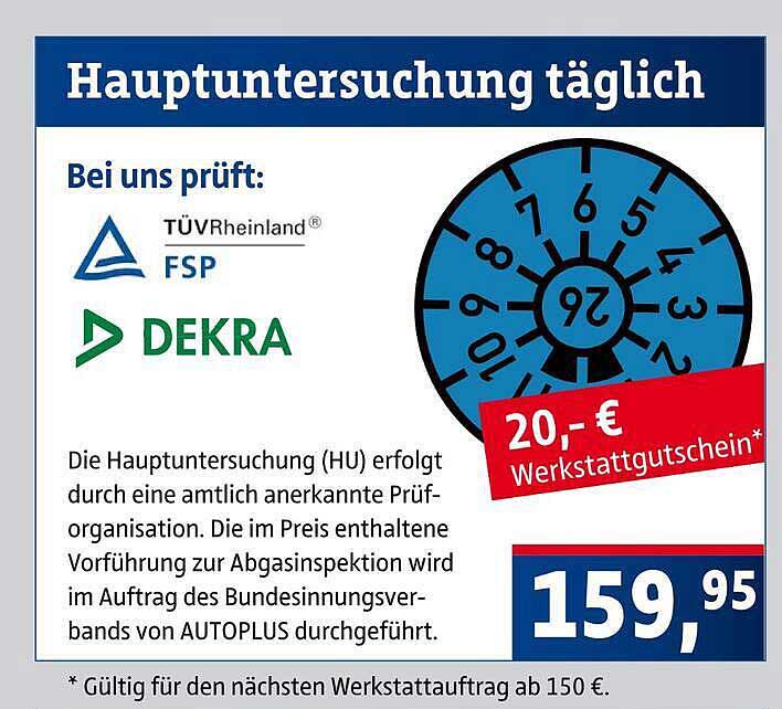 Hauptuntersuchung täglich