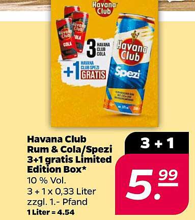 Havana Club Rum & Cola/Spezi 3+1 gratis Limited Edition Box*