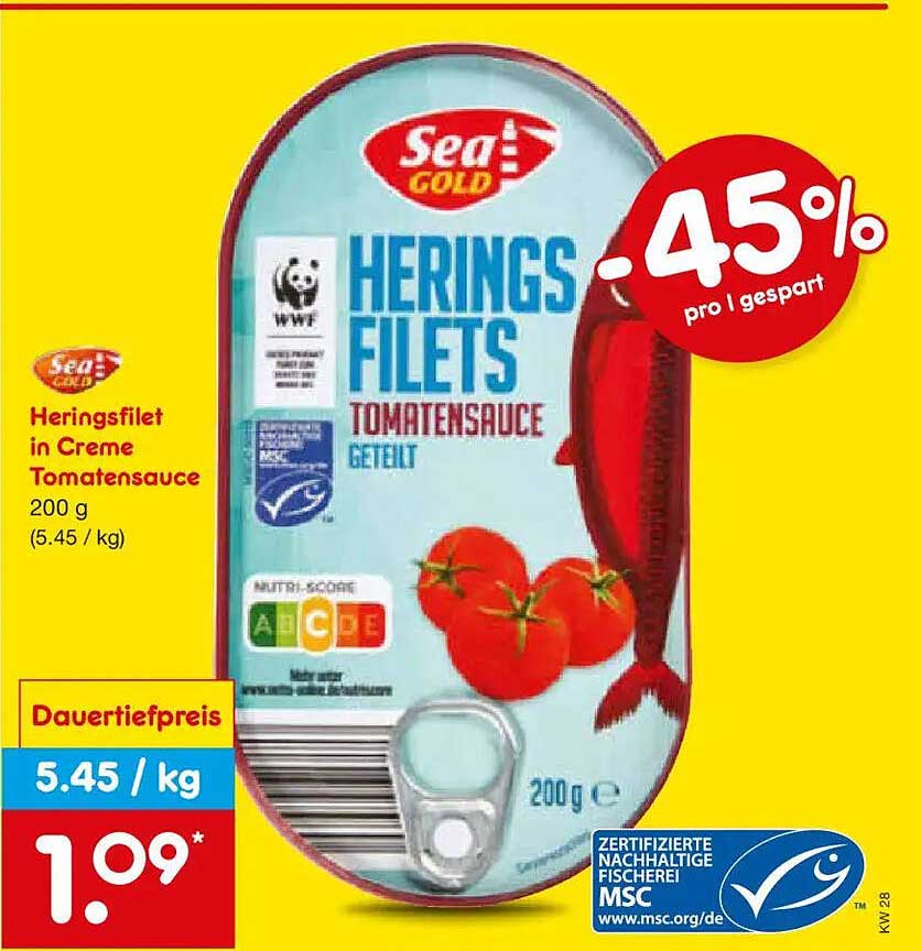 Heringsfilet in Creme Tomatensauce