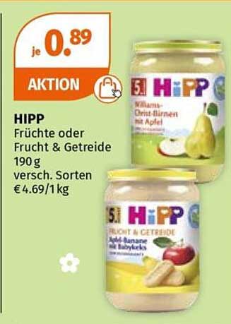 HIPP Früchte oder Frucht & Getreide 190g versch. Sorten