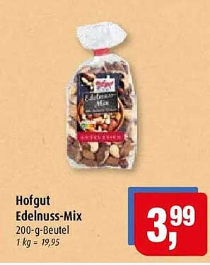 Hofgut Edelnuss-Mix 200-g-Beutel 1 kg = 19,95