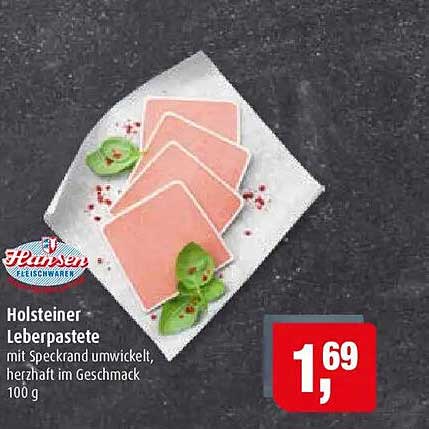 Holsteiner Leberpastete mit Speckrand umwickelt, herzhaft im Geschmack, 100 g