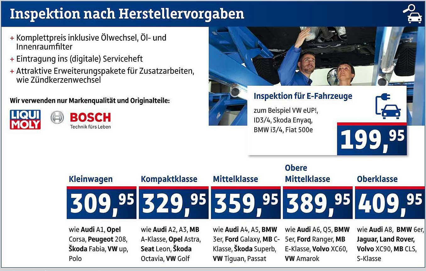 Inspektion nach Herstellervorgaben