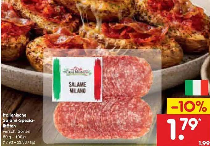 Italienische Salami-Spezialitäten versch. Sorten 80 g – 100 g