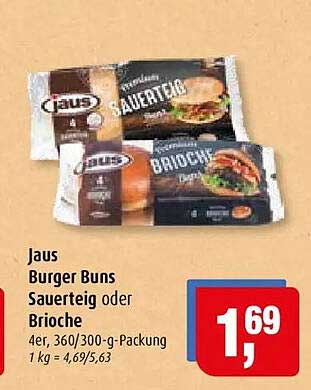 Jaus Burger Buns Sauerteig oder Brioche