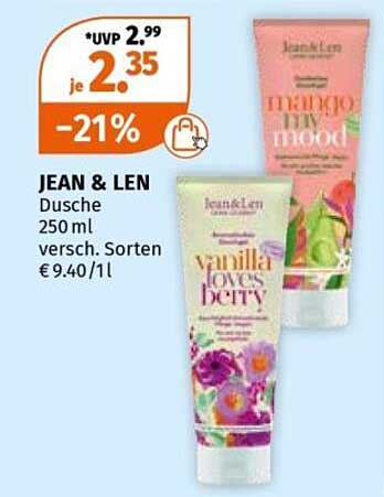 JEAN & LEN Dusche 250 ml versch. Sorten