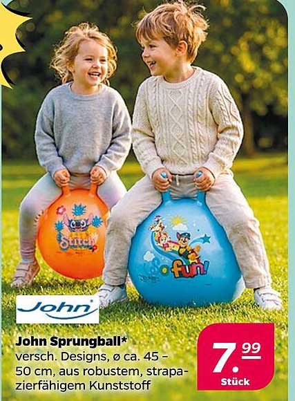 John Sprungball* versch. Designs, ø ca. 45 - 50 cm, aus robustem, strapazierfähigem Kunststoff