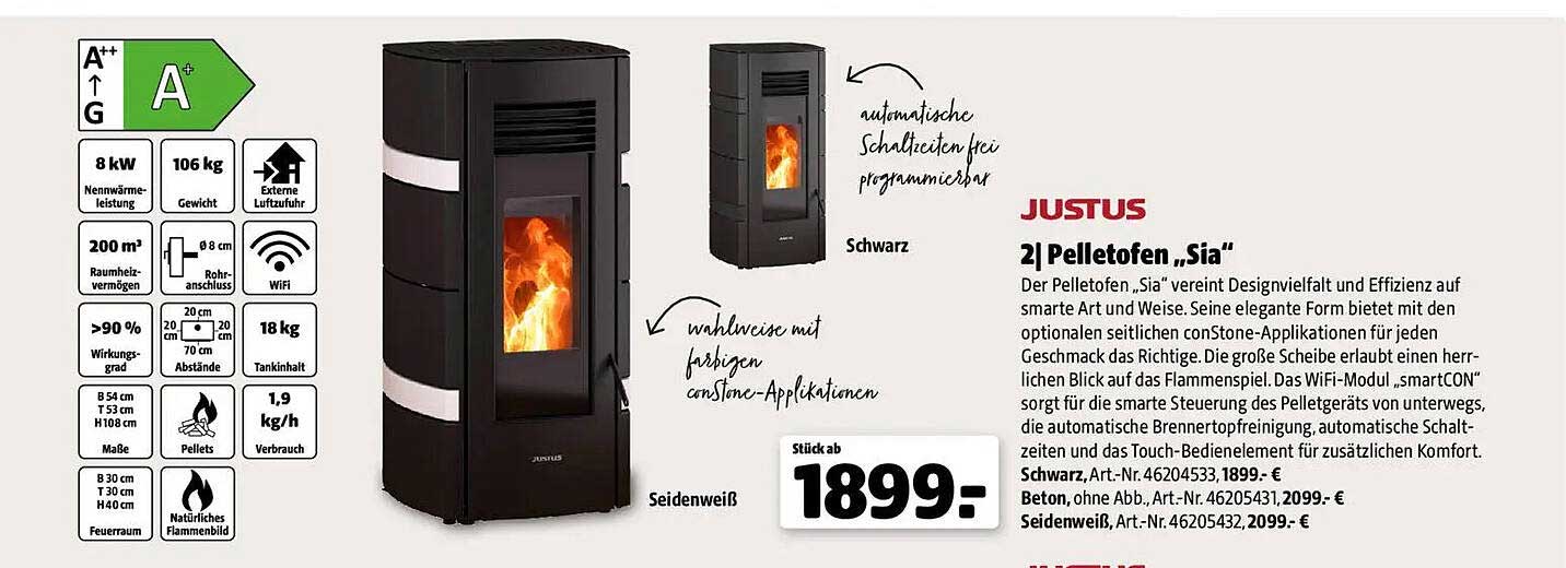 JUSTUS 2| Pelletofen „Sia“