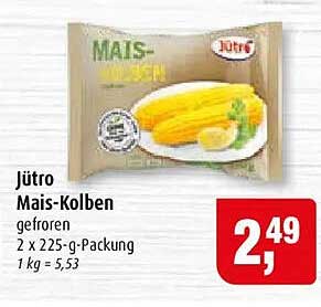 Jütro Mais-Kolben gefroren 2 x 225-g-Packung