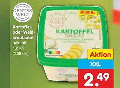 Kartoffel- oder Weißkrautsalat gekühlt 1,2 kg (2,08 / kg)