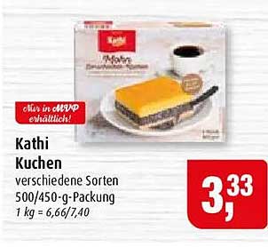 Kathi Kuchen verschiedene Sorten 500/450 g-Packung 1 kg = 6,66/7,40