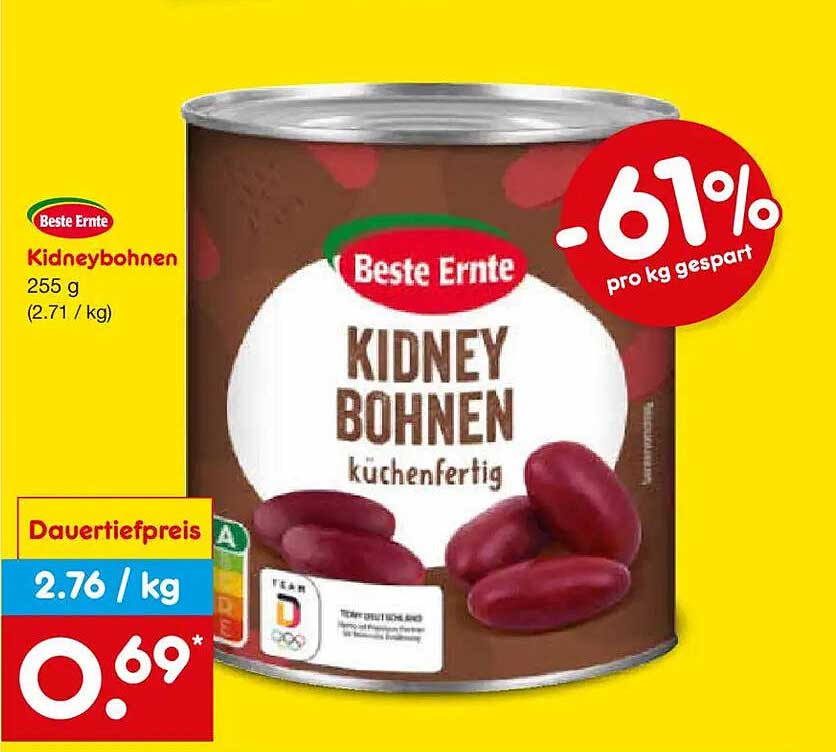Kidneybohnen 255 g (2.71 / kg)