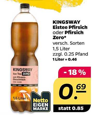 KINGSWAY Eistee Pfirsich oder Pfirsich Zero*