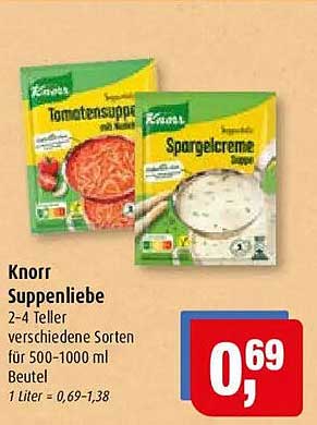 Knorr Suppenliebe 2-4 Teller verschiedene Sorten für 500-1000 ml Beutel