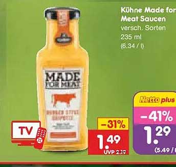 Kühne Made for Meat Saucen versch. Sorten 235 ml