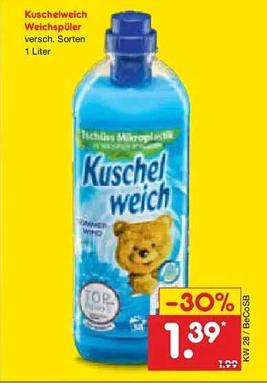 Kuschelweich Weichspüler versch. Sorten 1 Liter