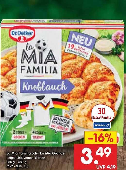 La Mia Familia oder La Mia Grande tiefgekühlt, versch. Sorten