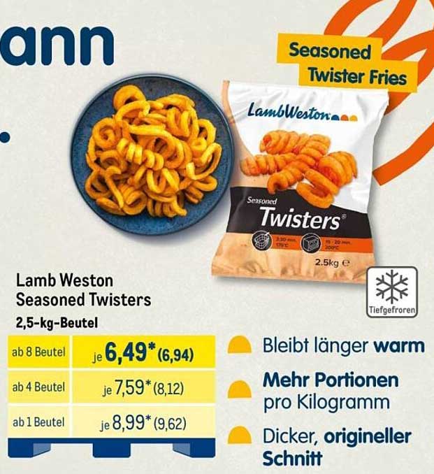 Lamb Weston Seasoned Twisters 2,5-kg-Beutel